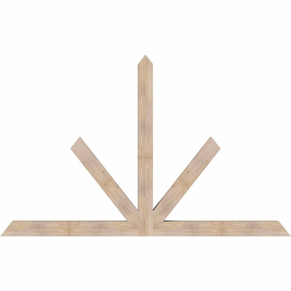 Ekena Millwork Saratoga Smooth Timber Gable Bracket, Douglas Fir, 108"W x 68"H x 5 1/2"D x 5 1/2"F, 15/12 Pitch GBW108X68X0606SAR00SDF - main
